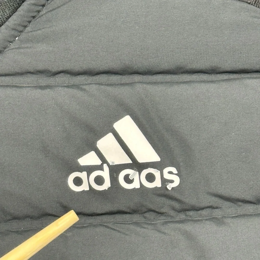 Adidas Jacket Men Small Black Varilite Hybrid Full‎ Zip Hooded Puffer Slim Fit